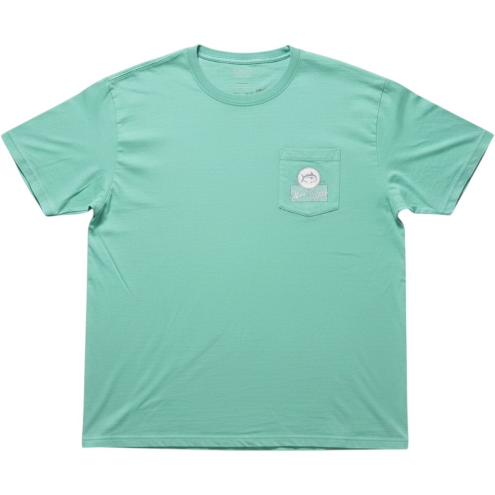 Southern Tide Mens Haint Blue Fish Graphic Pocket T-Shirt Seafoam Green Large